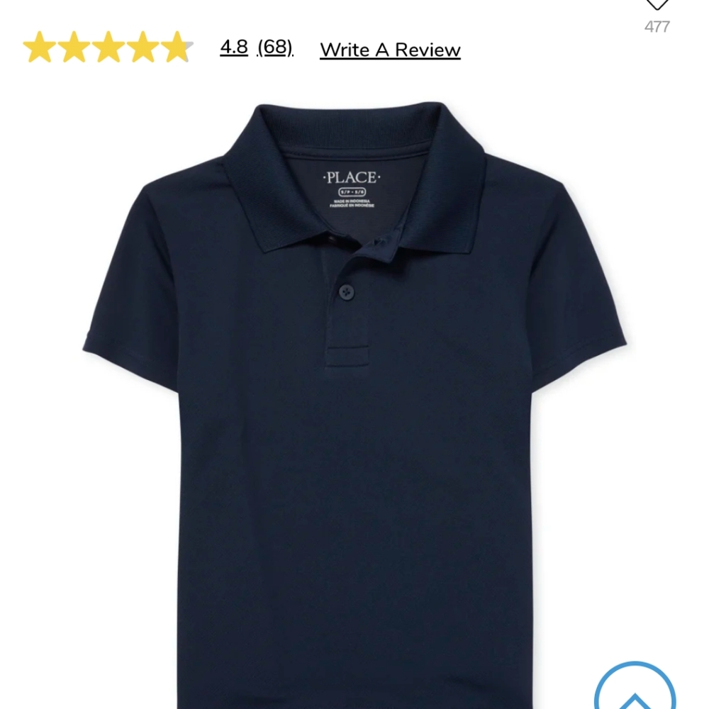 3- Boys size 10/12 Nautico (Navy Blue) Polo Shirt